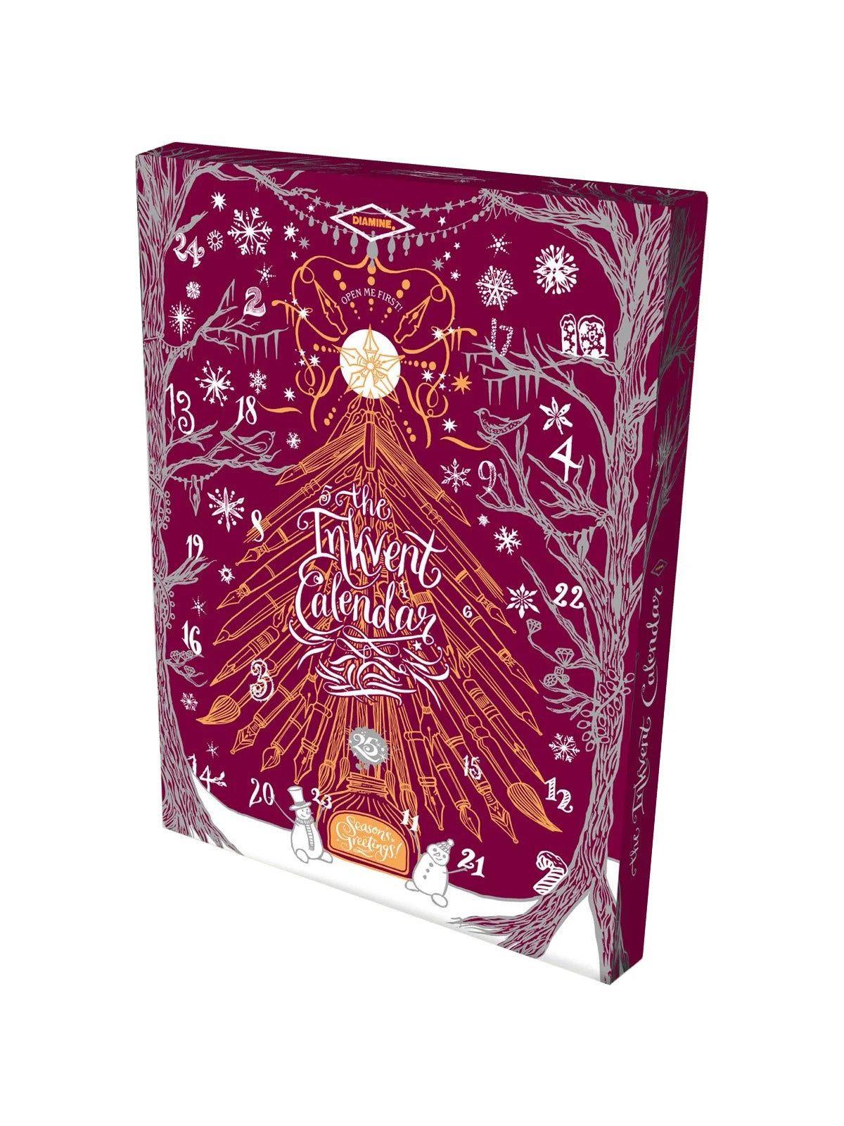 Diamine Burgundy Edition Inkvent Calendar 2026 | 25-Day Advent Ink Swatch Set — Pre-Order